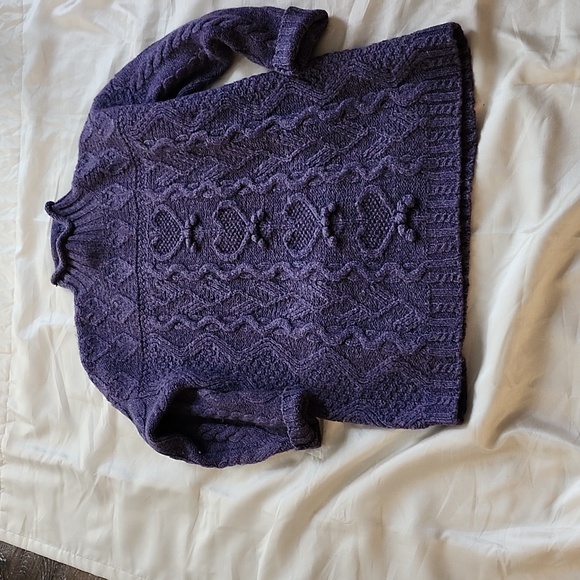 MODA INT'L (Victoria's Secret) Wool Cable Knit, Purple Sweater, Small, $50 - Picture 3 of 14